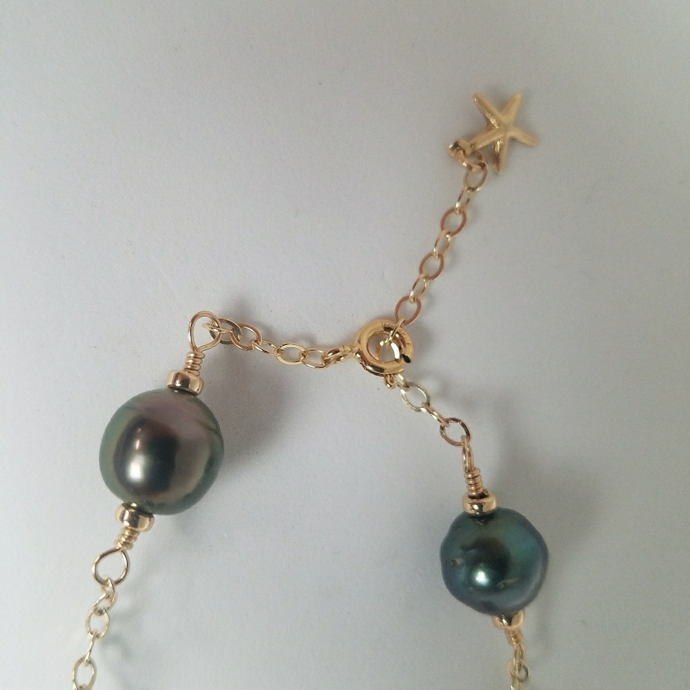 Tahitian pearl bracelet gold filled silver starfis - Picture 6 of 8